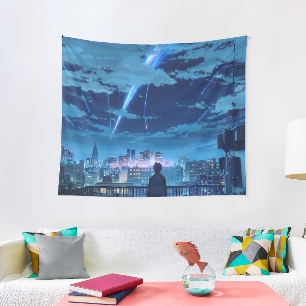 kimi no na wa // your name Taki Stars Balcony Tapestry