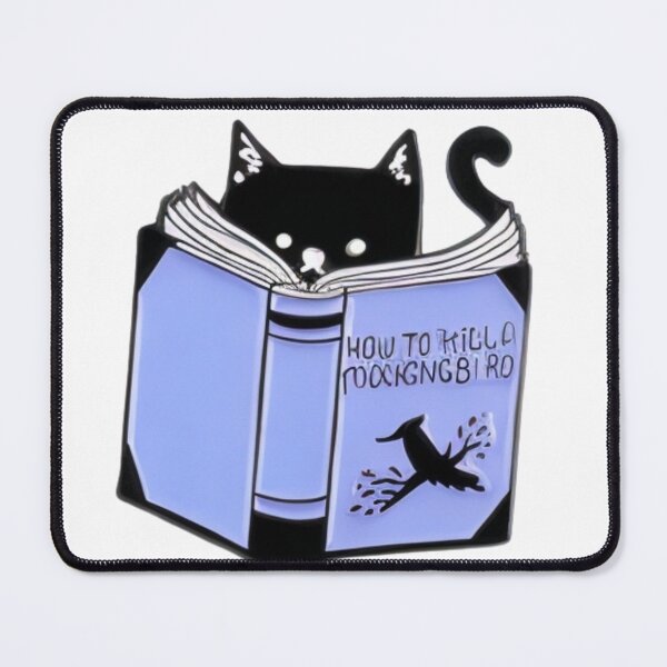 Item preview, Cat Reading 'How To Kill A Mocking Bird' Book designed and sold by BBGIFTSUK.