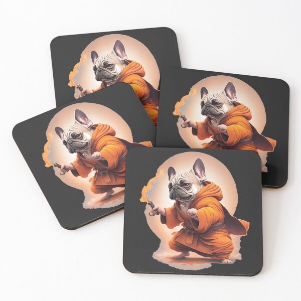 Item preview, Harmonious striker Frenchie Monk, Fantasy cartoon dog designed and sold by DBPauwels.