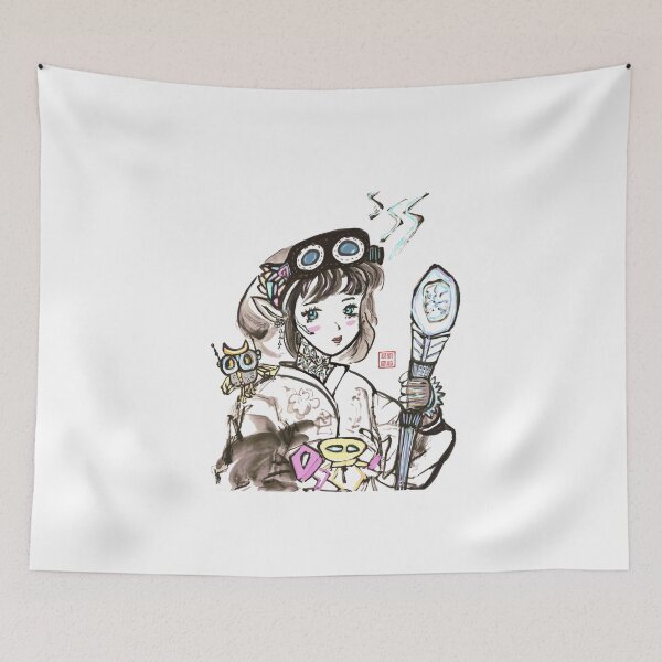 Item preview, Cute elven artificer girl sumi-e drawing designed and sold by joannahliu.