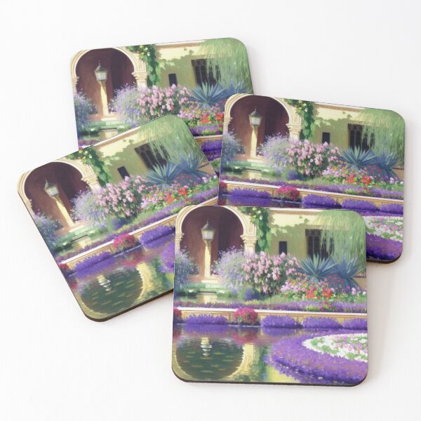 Item preview, A pond with flowers and a building in the background designed and sold by NewAspect.