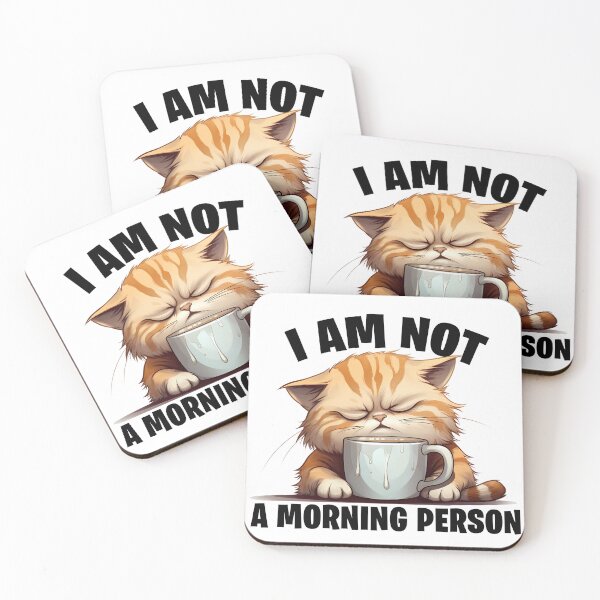 Item preview, Not a Morning Person Cat designed and sold by FrostedPeaks.
