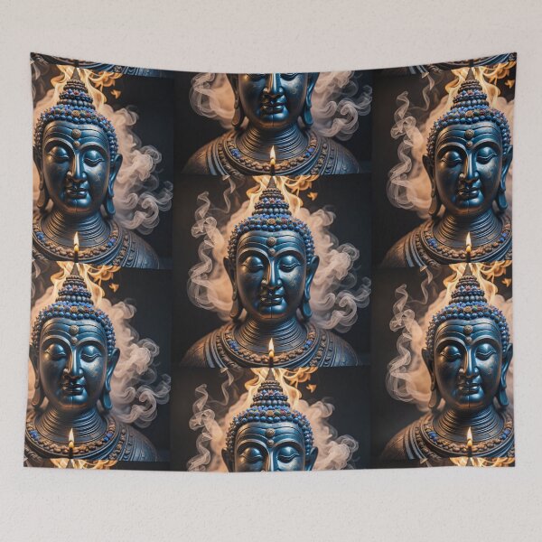 Item preview, Blue Buddha Head designed and sold by AnamcaraBoho.