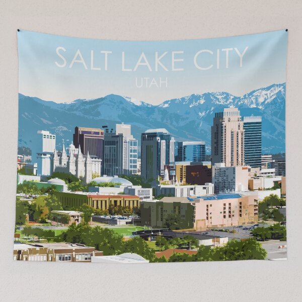 Item preview, Salt Lake City, Utah, USA, Print designed and sold by summattodraw.