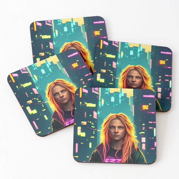 Item preview, Blonde Cyberpunk Girl | Neon City designed and sold by lofirun.