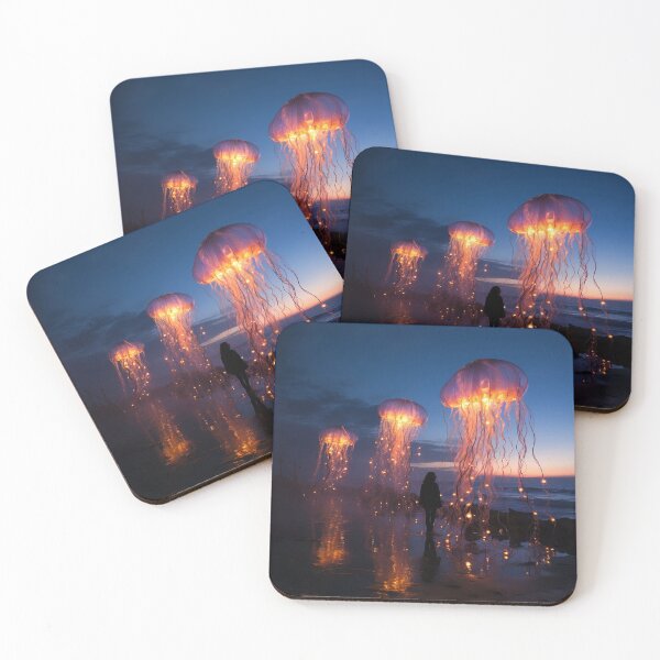 Item preview, Surreal floating glowing Jellyfishes B designed and sold by DocPakka.