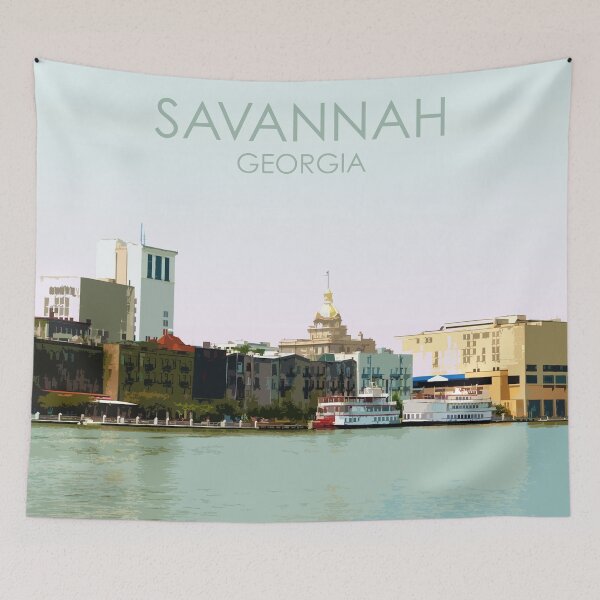 Item preview, Savannah, Georgia, USA, Print designed and sold by summattodraw.