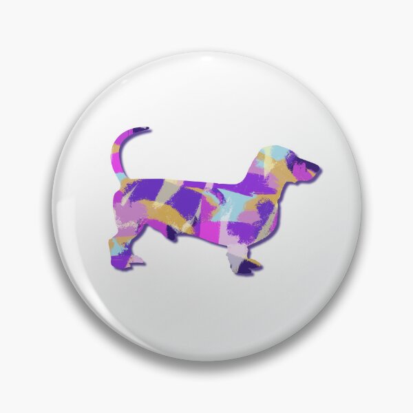 Item preview, Dachshund Dog Silhouette Purple Pink Yellow Blue Design designed and sold by AMSonArt.