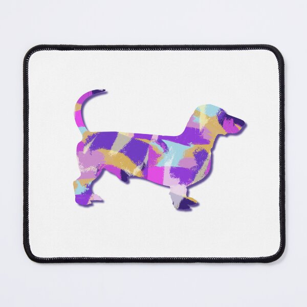 Item preview, Dachshund Dog Silhouette Purple Pink Yellow Blue Design designed and sold by AMSonArt.