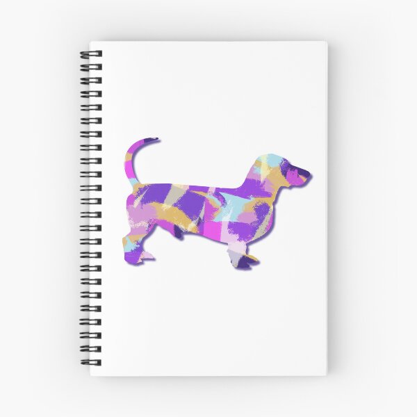 Item preview, Dachshund Dog Silhouette Purple Pink Yellow Blue Design designed and sold by AMSonArt.