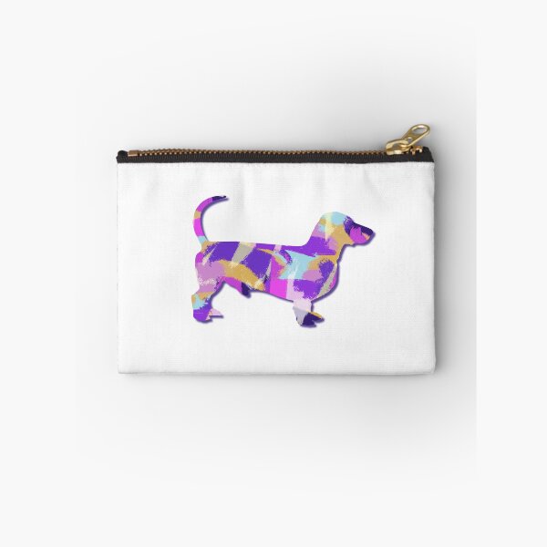 Item preview, Dachshund Dog Silhouette Purple Pink Yellow Blue Design designed and sold by AMSonArt.