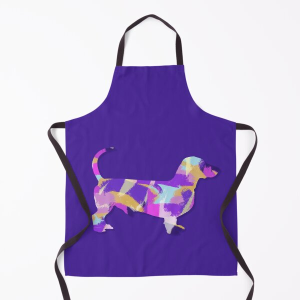 Item preview, Dachshund Dog Silhouette Purple Pink Yellow Blue Design designed and sold by AMSonArt.