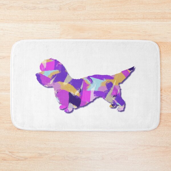 Item preview, Dandie Dinmont Terrier Dog Silhouette Purple Pink Yellow Blue Design designed and sold by AMSonArt.