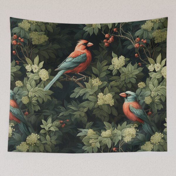 Item preview,  Flight Among the Branches: A captivating design of birds among trees and foliage, inspired by the aesthetics of Albert Bierstadt. designed and sold by SBD-Shop.