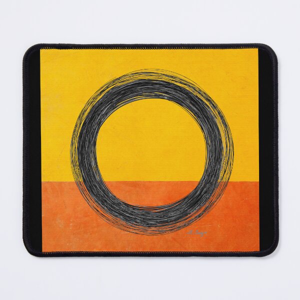 Artikel-Vorschau von Gelb Orange Schwarz Zen Enso Art, designt und verkauft von Sharon Cummings Art.