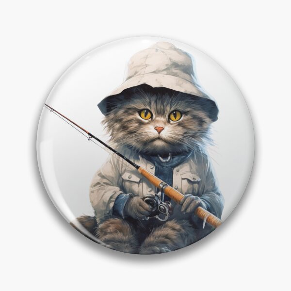 Item preview, Cat On Fish Cat Fisherman  designed and sold by ArtFromBeyond.