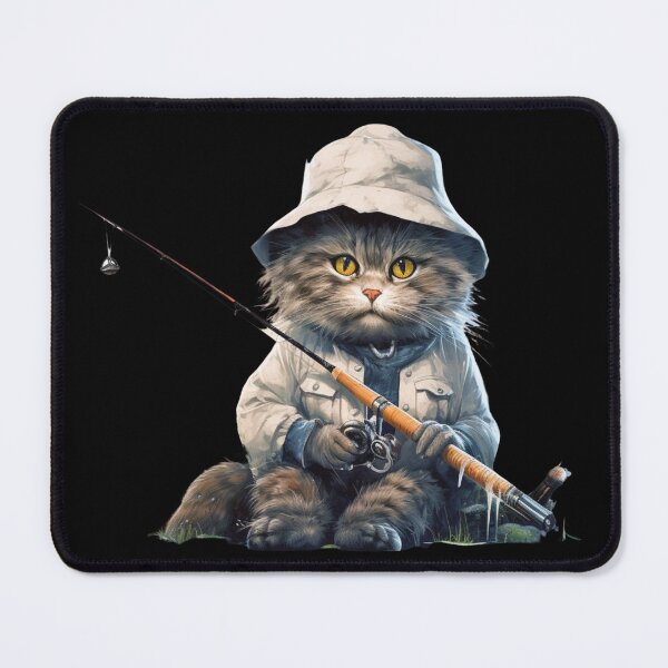 Item preview, Cat On Fish Cat Fisherman designed and sold by ArtFromBeyond.
