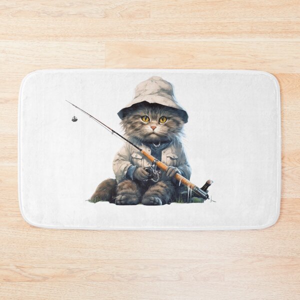 Item preview, Cat On Fish Cat Fisherman  designed and sold by ArtFromBeyond.