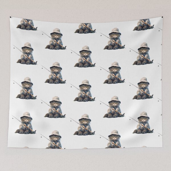 Item preview, Cat On Fish Cat Fisherman  designed and sold by ArtFromBeyond.
