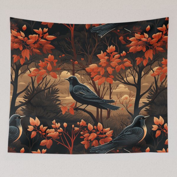 Item preview,  Wings in the Wilderness: A mesmerizing design of birds amidst trees and foliage, inspired by the captivating aesthetics of Albert Bierstadt. designed and sold by SBD-Shop.
