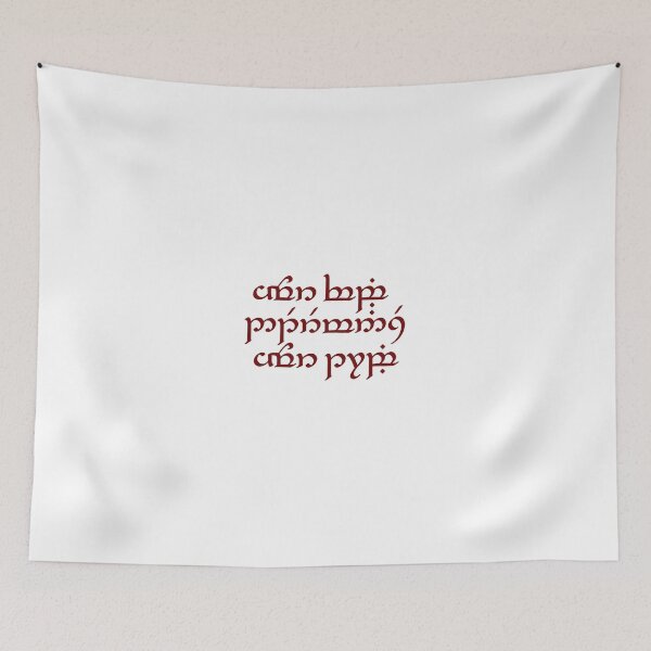 Item preview, Your Vibe Determines Your Tribe - Tengwar (Elvish) Script (Red) designed and sold by Scott Auld's Merch Shop.