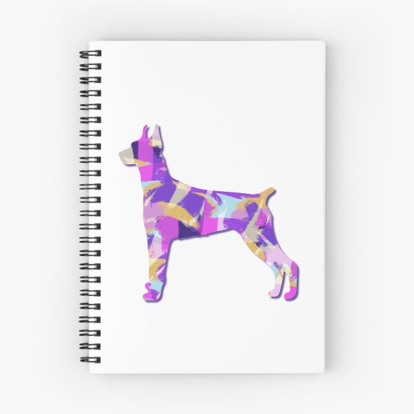 Item preview, Doberman Pinscher Dog Silhouette Purple Pink Yellow Blue Design designed and sold by AMSonArt.