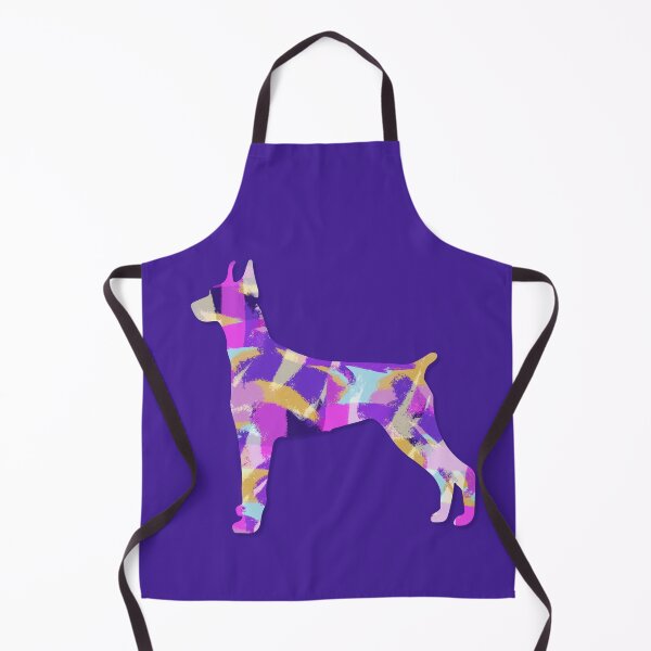 Item preview, Doberman Pinscher Dog Silhouette Purple Pink Yellow Blue Design designed and sold by AMSonArt.