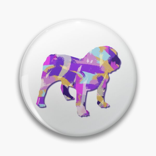 Item preview, English Bulldog Silhouette Purple Pink Yellow Blue Design designed and sold by AMSonArt.