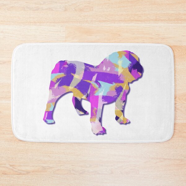 Item preview, English Bulldog Silhouette Purple Pink Yellow Blue Design designed and sold by AMSonArt.