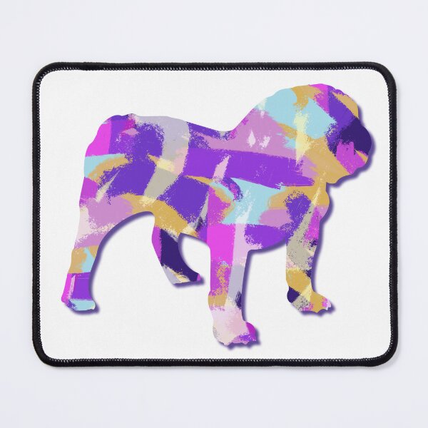 Item preview, English Bulldog Silhouette Purple Pink Yellow Blue Design designed and sold by AMSonArt.