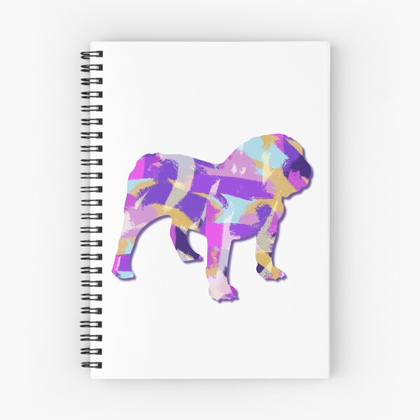 Item preview, English Bulldog Silhouette Purple Pink Yellow Blue Design designed and sold by AMSonArt.