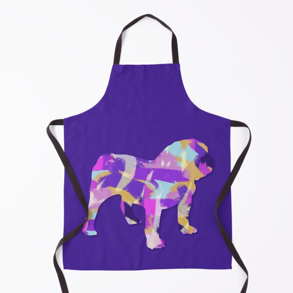 Item preview, English Bulldog Silhouette Purple Pink Yellow Blue Design designed and sold by AMSonArt.