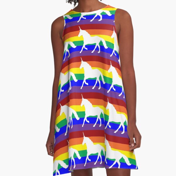 Rainbow Unicorn! A-Line Dress