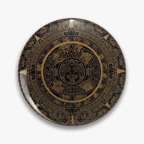 Item preview, Ancient Aztec Mayan Tribal Calendar Gold Mandala designed and sold by heartsake.