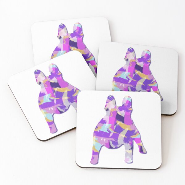 Item preview, French Bulldog Cute Silhouette Purple Pink Yellow Blue Design designed and sold by AMSonArt.