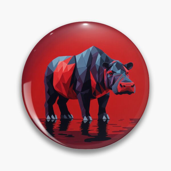Artikelvorschau,  Low-Poly-Hippo-Design-Musterdruck entworfen und verkauft von randomtdesigns.