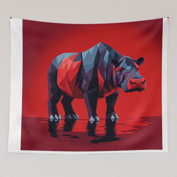 Item preview,  Low Poly Hippo Design Pattern Print  designed and sold by randomtdesigns.