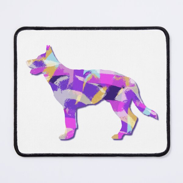 Item preview, German Shepherd Dog Silhouette Purple Pink Yellow Blue Design designed and sold by AMSonArt.