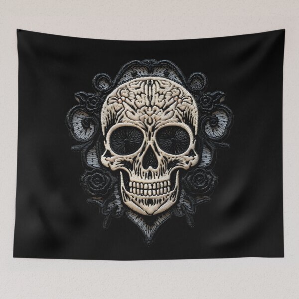 Item preview, Gothic Skull Embroidery Patch IV: Dark Style for Rock and Metal Lovers. designed and sold by InsaneLEDP.