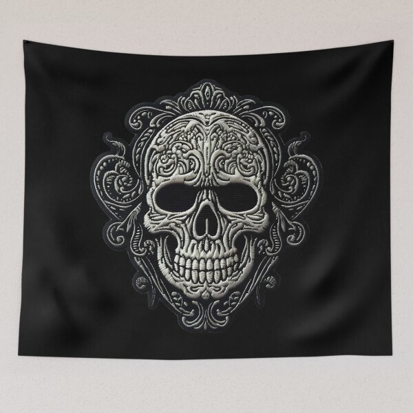 Item preview, Gothic Skull Embroidery Patch V: Dark Style for Rock and Metal Lovers. designed and sold by InsaneLEDP.