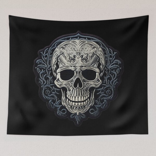 Item preview, Gothic Skull Embroidery Patch VI: Dark Style for Rock and Metal Lovers. designed and sold by InsaneLEDP.