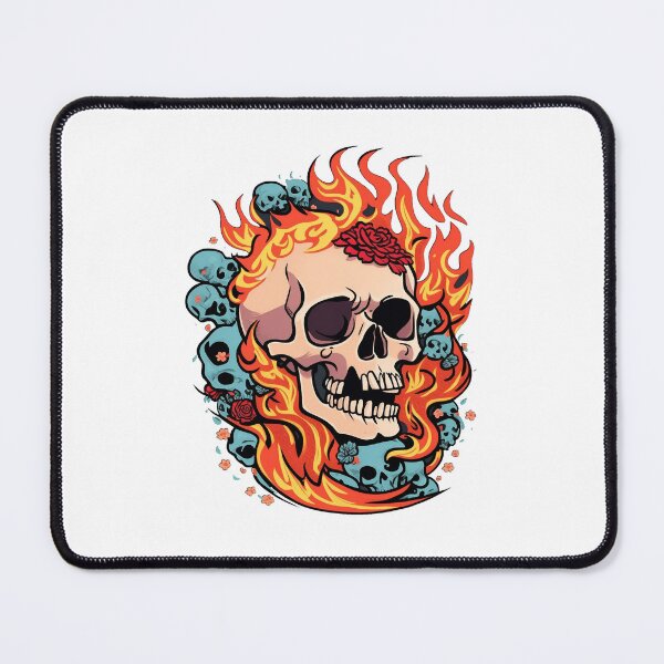 Item preview, skull vomiting flowers and fire retro comic vector style designed and sold by HAMDY-art.