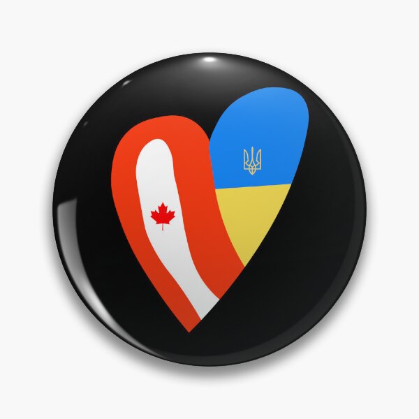Item preview, Celebrate Unity in Style - Canada Ukraine Heart Flag designed and sold by Aide.