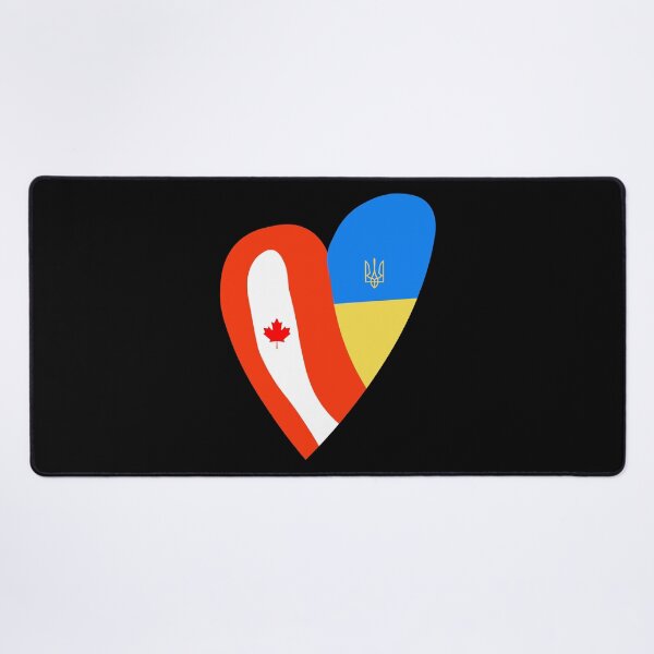 Item preview, Celebrate Unity in Style - Canada Ukraine Heart Flag designed and sold by Aide.