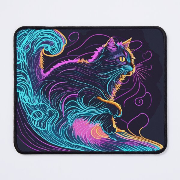 Item preview, Surfing cat neon style designed and sold by elearah1.