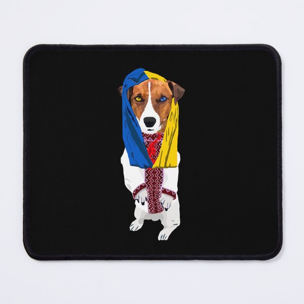 Item preview, Ukraine Patron Dog With Blue Yellow Eyes In Vyshyvanka Flag Prapor - Real Ukrainian designed and sold by Aide.