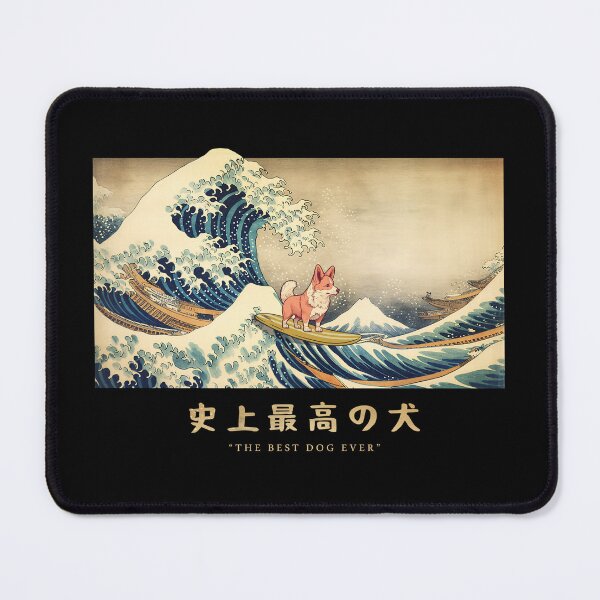 Item preview, Clear Red Corgi Kanagawa Japanese Surfing Wave designed and sold by rafaeltto.