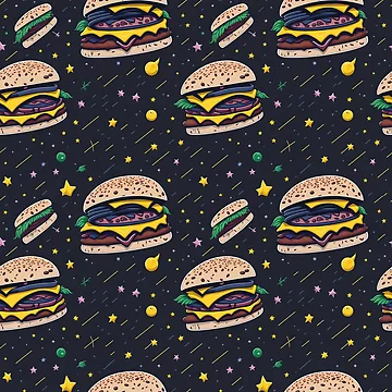 Artwork thumbnail, Burger Pattern by EBESIGN