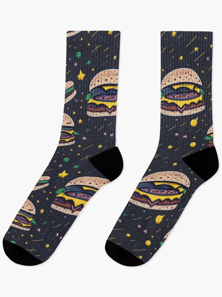 Thumbnail 1 of 5, Socks, Burger Pattern designed and sold by EBESIGN.