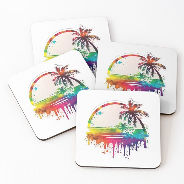 Artikelvorschau, Tie-dye Palm Beach Sunset Paint Splatter entworfen und verkauft von nashthrift.